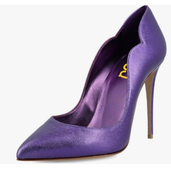 FSJ Dark Purple Pointed Toe High Heels Sexy Stiletto Pumps Office Lady Shoes - Picture 1 of 8